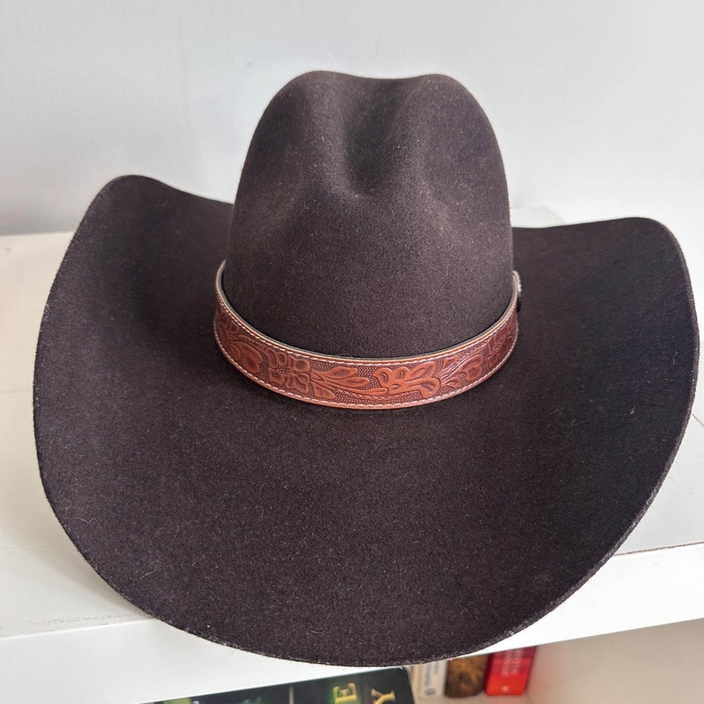 Stetson  Cowboy Hat 4X Powder River Mink Buffalo Felt Cowboy Western Size 7